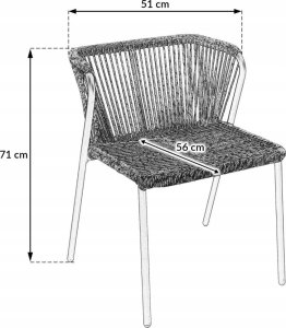 kontrast Zestaw mebli ogrodowych 3 części taras balkon technorattan ROMA 2os. czarny 12