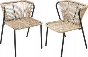 kontrast Zestaw mebli ogrodowych 3 części taras balkon technorattan ROMA 2os. czarny 3