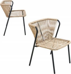 kontrast Zestaw mebli ogrodowych 3 części taras balkon technorattan ROMA 2os. czarny 6