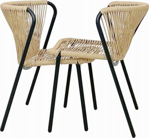 kontrast Zestaw mebli ogrodowych 3 części taras balkon technorattan ROMA 2os. czarny 9