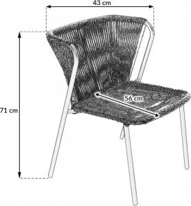 kontrast Zestaw mebli ogrodowych 3 części taras balkon technorattan ROMA 2os. czarny 10