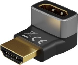 Adapter AV Goobay Adapter HDMI™ kątowy 90° pionowy, 8K @ 60 Hz, pozłacany 1