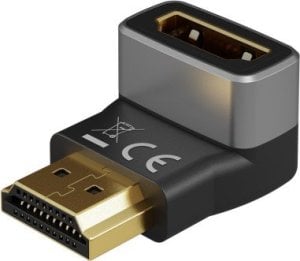 Adapter AV Goobay Adapter HDMI™ kątowy 270° pionowy, 8K @ 60 Hz, pozłacany 1