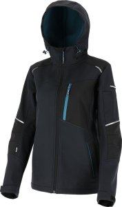 4f KURTKA SOFTSHELL Z KAPT. DAMSKA CZAR.-TURKUS., "S", CE,LAHTI 1