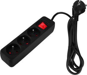 Neo Przedłużacz listwowy 1.5m, 3x1.5mm2, 3G, czarny, ON/OFF (90-182) 3