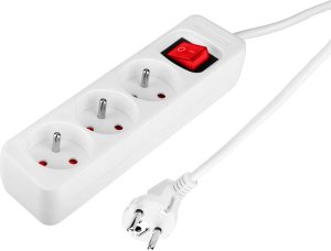 Neo Przedłużacz listwowy 5m, 3x1.5mm2, 3G, biały, ON/OFF 4