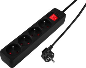 Neo Przedłużacz listwowy 3m, 3x1.5mm2, 4G, czarny, ON/OFF 3