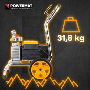 Powermat AGREGAT MALARSKI PISTOLET HYDRODYNAMICZNY 1500W WĄŻ 15M 225BAR 3X DYSZA 2