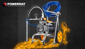 Powermat AGREGAT MALARSKI PISTOLET HYDRODYNAMICZNY 1500W WĄŻ 15M 225BAR 3X DYSZA 9