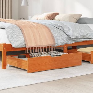 vidaXL vidaXL Szuflady pod łóżko, 2 szt., woskowy brąz, 80x55x16 cm, sosna 2