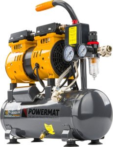 Sprężarka Powermat KOMPRESOR BEZOLEJOWY 6L SPRĘŻARKA 8 BAR 150l/min 230V SEPARATOR CICHY 59dB 5