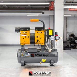 Sprężarka Powermat KOMPRESOR BEZOLEJOWY 6L SPRĘŻARKA 8 BAR 150l/min 230V SEPARATOR CICHY 59dB 7