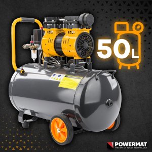 Sprężarka Powermat KOMPRESOR BEZOLEJOWY 50L SPRĘŻARKA 8 BAR 290l/min 230V SEPARATOR CICHY 59dB 11