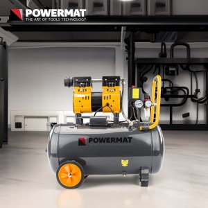 Sprężarka Powermat KOMPRESOR BEZOLEJOWY 50L SPRĘŻARKA 8 BAR 290l/min 230V SEPARATOR CICHY 59dB 10