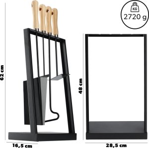 Kadax Zestaw Kominkowy Narzędzia Akcesoria Kominka Pogrzebacz Przybory 5w1 3