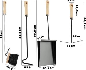 Kadax Zestaw Kominkowy Narzędzia Akcesoria Kominka Pogrzebacz Przybory 5w1 4