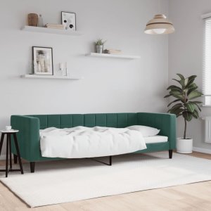 vidaXL Sofa z funkcją spania, ciemnozielona, 80x200 cm, aksamitna 1