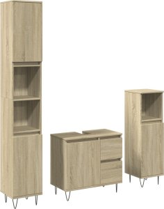 vidaXL 3-cz. zestaw mebli łazienkowych, kolor dąb sonoma 2