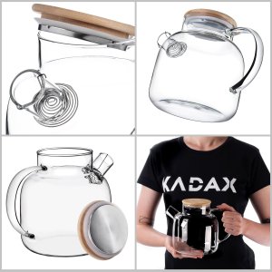 Kadax KADAX Szklany dzbanek z bambusową pokrywką 1.5L 9