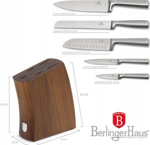 Berlinger Haus ZESTAW NOŻY BERLINGER HAUS BH-3124 ANTRACIT W BLOKU AKACJOWYM 5