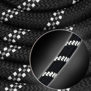 Springos Smycz sznurowa, treningowa dla psa do 50kg z rączką, dł. 3 m czarno- biała UNIWERSALNY 13