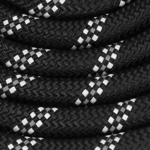 Springos Smycz sznurowa, treningowa dla psa do 50kg z rączką, dł. 3 m czarno- biała UNIWERSALNY 7