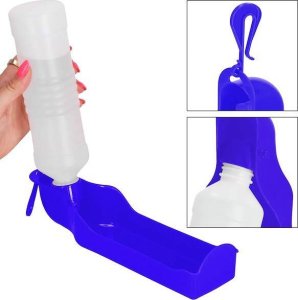 Springos Butelka na wodę dla psa, kota z poidełkiem, turystyczna 250 ml bidon ciemnoniebieski UNIWERSALNY 2
