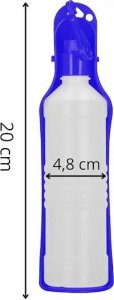 Springos Butelka na wodę dla psa, kota z poidełkiem, turystyczna 250 ml bidon ciemnoniebieski UNIWERSALNY 10