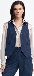 Nife Kamizelka klasyczna, prążek - granat - KA07 (kolor granat, rozmiar 36) 5