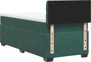 vidaXL vidaXL Łóżko kontynentalne z materacem, zielone, aksamit, 80x200 cm 8