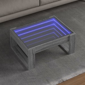 vidaXL vidaXL Stolik kawowy z LED Infinity, szary dąb sonoma, 70x53x30 cm 1