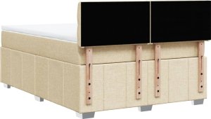 vidaXL vidaXL Łóżko kontynentalne z materacem, kremowe, tkanina, 140x190 cm 8