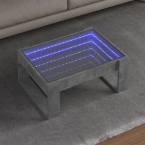 vidaXL vidaXL Stolik kawowy z LED Infinity, szarość betonu, 70x53x30 cm 1