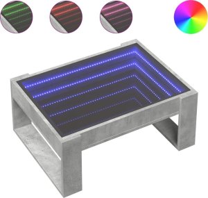 vidaXL vidaXL Stolik kawowy z LED Infinity, szarość betonu, 70x53x30 cm 2