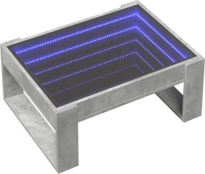 vidaXL vidaXL Stolik kawowy z LED Infinity, szarość betonu, 70x53x30 cm 3