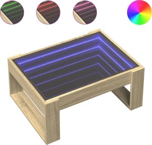 vidaXL Stolik kawowy z LED Infinity, dąb sonoma, 70x53x30 cm 2