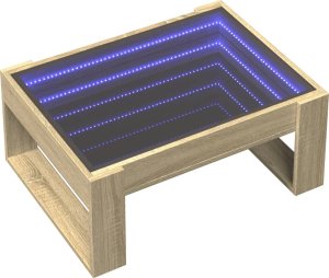 vidaXL Stolik kawowy z LED Infinity, dąb sonoma, 70x53x30 cm 3