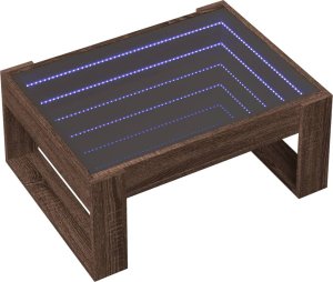vidaXL Stolik kawowy z LED Infinity, brązowy dąb, 70x53x30 cm 3