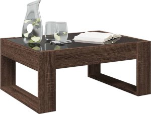 vidaXL Stolik kawowy z LED Infinity, brązowy dąb, 70x53x30 cm 5