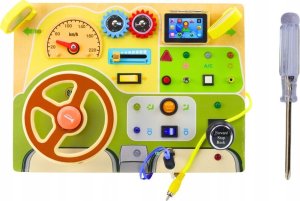 LeanToys Tablica Analogowa Sensoryczna Manipulacyjna Samochód Światła LED 2