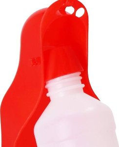Springos Butelka na wodę dla psa, kota z poidełkiem, turystyczna 500 ml bidon czerwony UNIWERSALNY 6