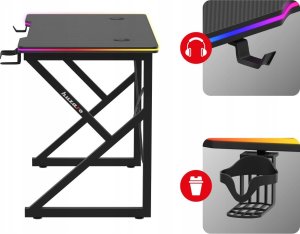 Biurko Huzaro Hero 1.7 RGB Black Czarne 120 cmx60 cm 6