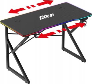 Biurko Huzaro Hero 1.7 RGB Black Czarne 120 cmx60 cm 9