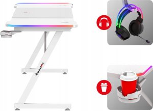 Biurko Huzaro Biurko gamingowe Huzaro Hero 4.8 White RGB 14