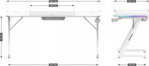 Biurko Huzaro Biurko gamingowe Huzaro Hero 4.8 White RGB 15