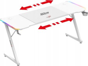 Biurko Huzaro Biurko gamingowe Huzaro Hero 4.8 White RGB 9