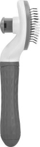 Springos Szczotka do sierści psa i kota samoczyszcząca ze stali nierdzewnej biało-szara UNIWERSALNY 6