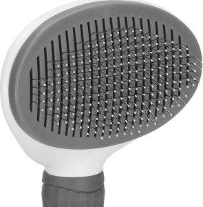 Springos Szczotka do sierści psa i kota samoczyszcząca ze stali nierdzewnej biało-szara UNIWERSALNY 8