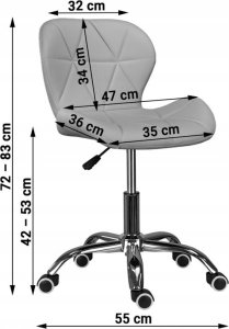 Krzesło biurowe Szchara Fotel obrotowy regulowany KRZESŁO BIUROWE welurowe pikowane nowoczesne 2