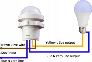 Rosfix CZUJNIK RUCHU ZMIERZCHU 20MM SENSOR OŚWIETLENIA SONDA PIR 230V LED 40S 1